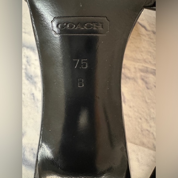 Coach black patent heels Hazel sz 7.5 M. In original box - Picture 6 of 7